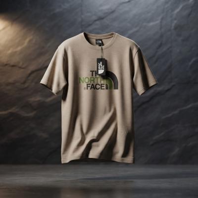 The North Face Men’s Standard Fit Graphic Logo Crewneck T-Shirt – Beige / Olive