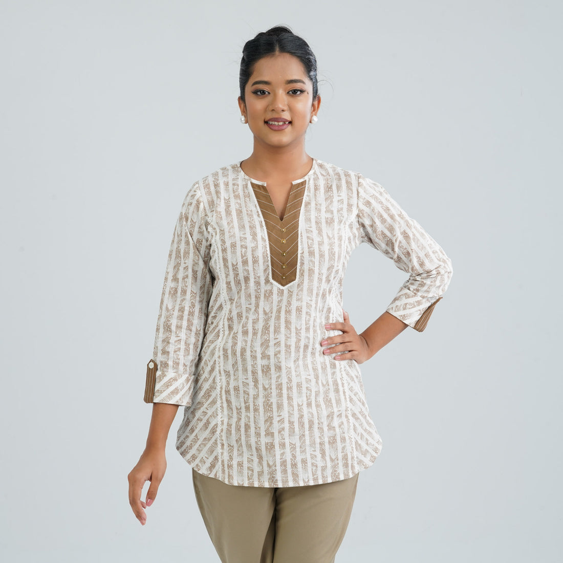 Women's Cotton Off White Top
