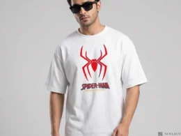 Spider-Inspired Oversized Drop Shoulder T-Shirt-White